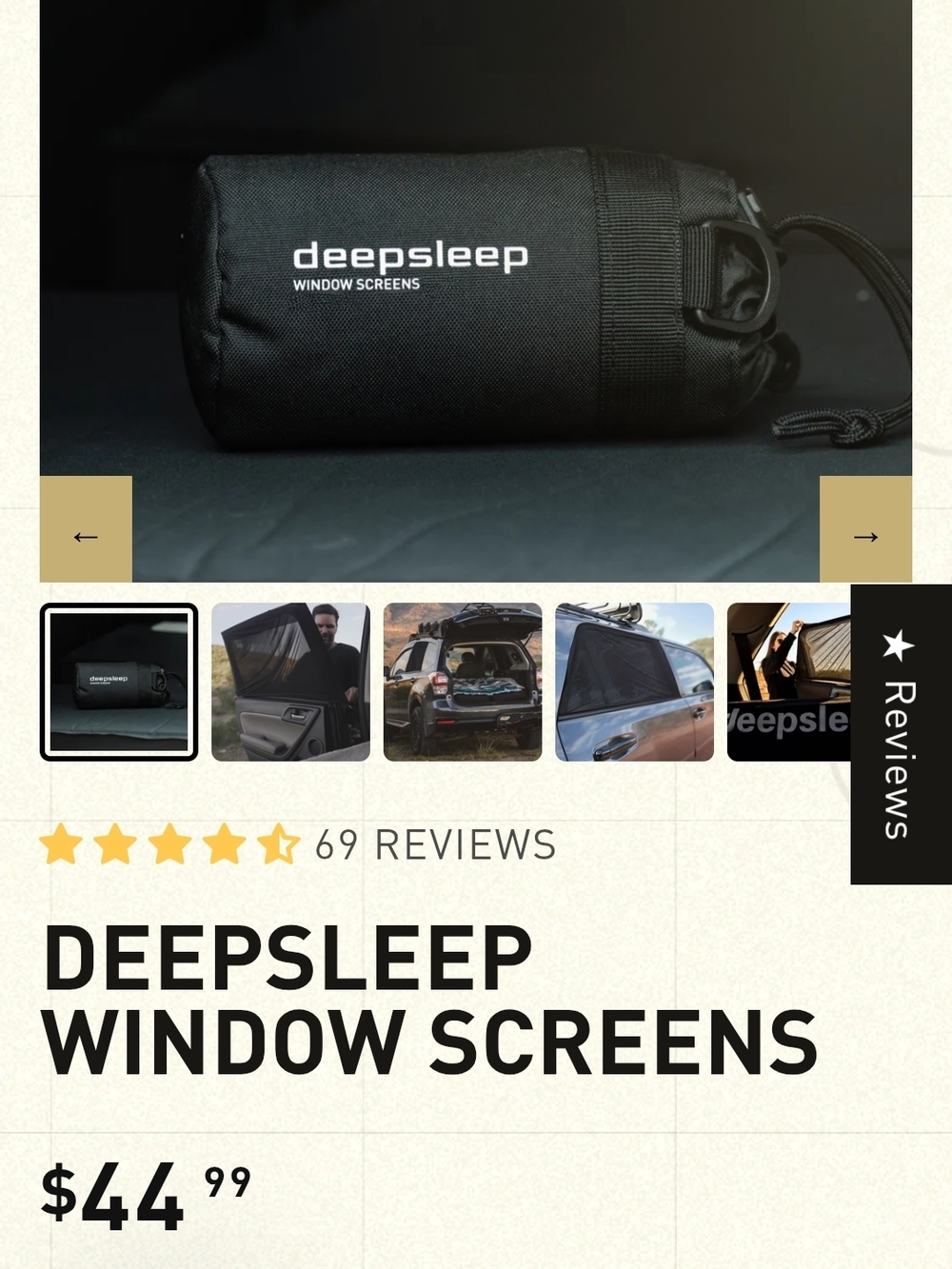 Window Screens W/ Black Compact Carry Pouch
